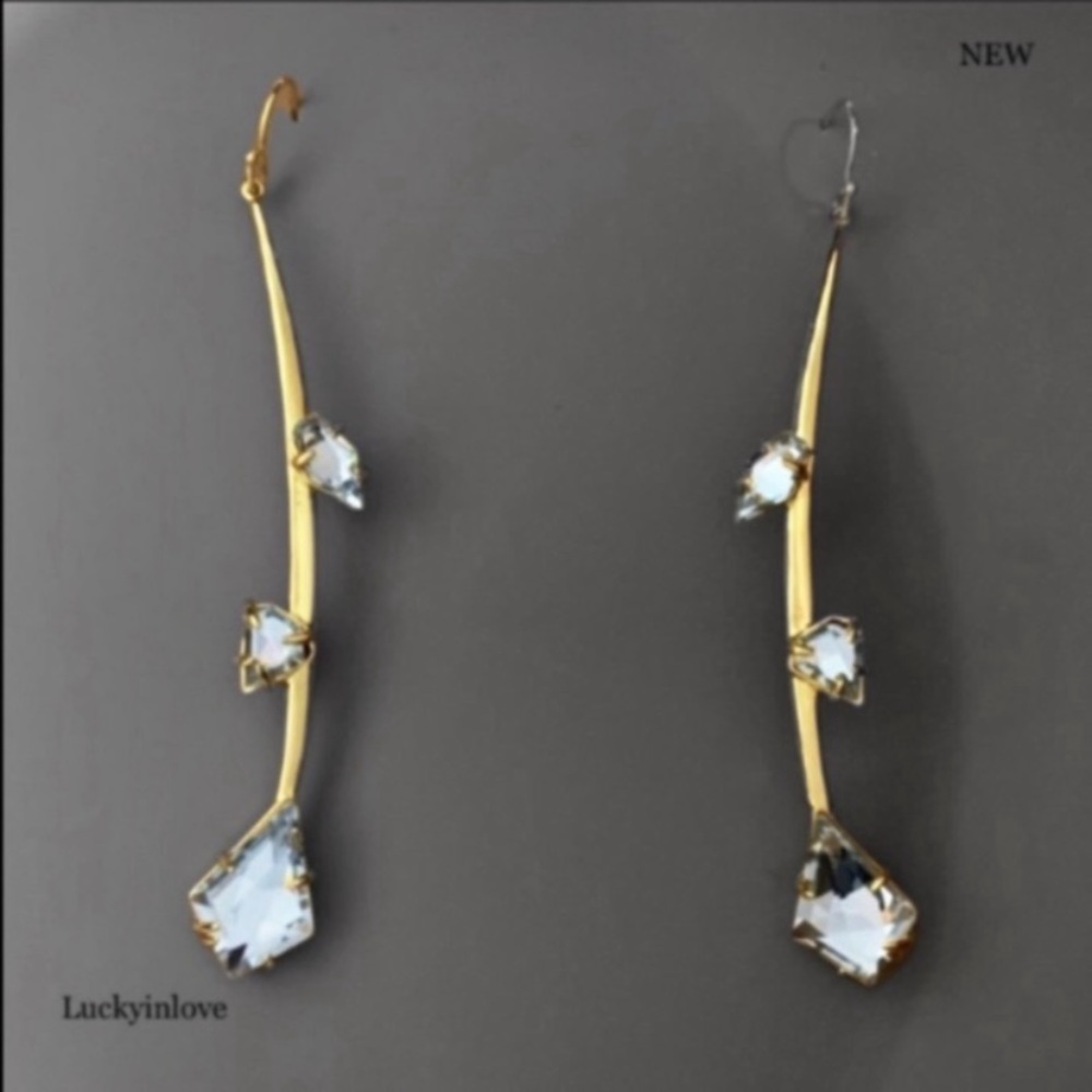 ALEXIS BITTAR • Miss Havisham Gold Flower Bud Crystal Earrings - Picture 4 of 8